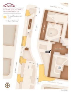 Map of Construction Work Near Alamo on August 1