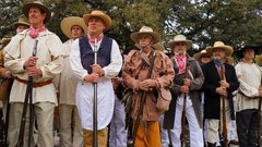 Living historians dressed as soldiers from Gonzalez