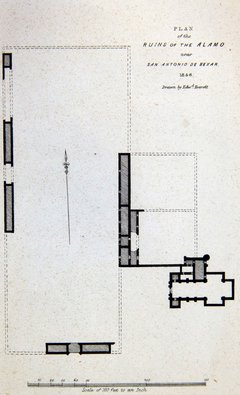 Map of Alamo grounds in 1846