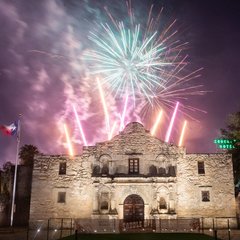 Fireworks over Alamo Church