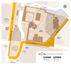 Map of Construction Work Near Alamo on January 23