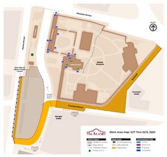 Map of Construction Work Near Alamo on December 7