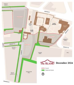 Map of Alamo area construction in December 2024
