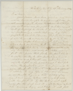Front side of letter written in script from David Crockett
