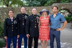 Marine General with his family including two other Marines