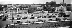 Long Barrack and Alamo Church in 1919, lined with street cars