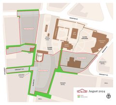 Map of Alamo area construction in August 2024