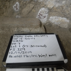 Plaster with red pigment