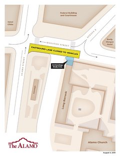 Map of Construction Work Near Alamo on August 9