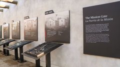 Models of Alamo plaza over time in Mission Gate