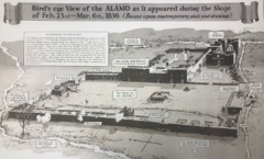 Map of Alamo as it appeared during the 1836 siege
