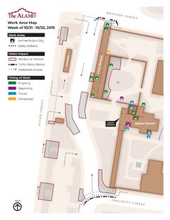 Map of Construction Work Near Alamo on October 21