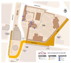 Map of Construction Work Near Alamo on February 15