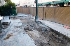 Portion of Alamo Plaza where concrete was removed