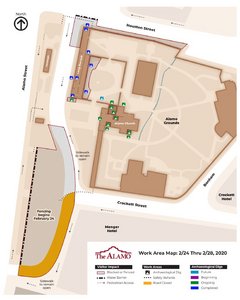 Map of Construction Work Near Alamo on February 24 construction work map alamo February 24