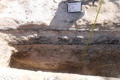 Eastern portion of backhoe trench facing south