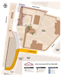 Map of Construction Work Near Alamo on March 16 construction work map alamo march 16