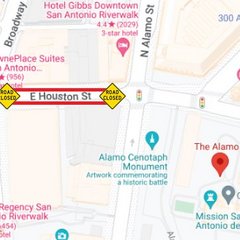 Map of Houston Street area impacted by Alamo construction