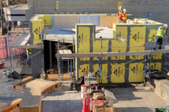 Construction on cannon ramp exhibit