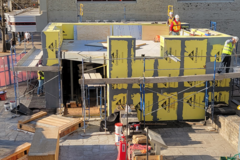 Construction on cannon ramp exhibit
