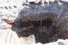 Eastern portion of backhoe trench, facing north