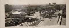 Photo of Alamo Plaza in 1937 showing an Army Day parade