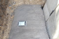 Interior of an excavation unit with a flat surface