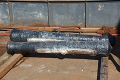 Two Alamo cannon before conservation treatment.