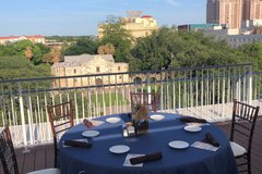 Table on the terrace with skyline