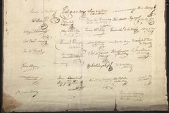 Photograph of the original 1821 Declaration of Independence of the Mexican Empire, the founding document of the Mexican nation.