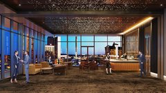 Rendering of bar set up for evening event