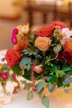 Close up of colorful floral arrangement
