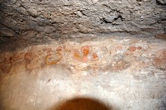 Floral fresco in the Alamo Church Sacristy.