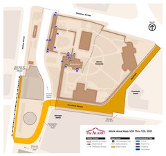 Map of Construction Work Near Alamo on January 25