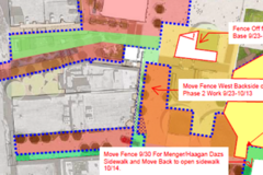 Map of construction in 301 and 307 Alamo Plaza