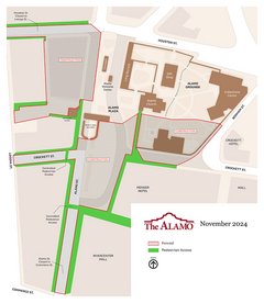 Map of Alamo area construction in November 2024