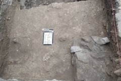 Rocky surface inside of an excavation unit