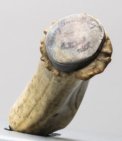 Round end of knife handle noting words Henry Grinnel Esq