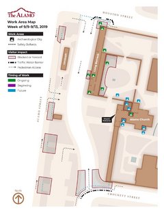 Map of Construction Work Near Alamo on September 9