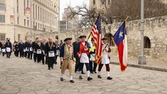 Grand Lodge freemasons marching to the Alamo
