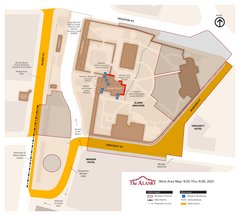 Map of Construction Work Near Alamo on September 20