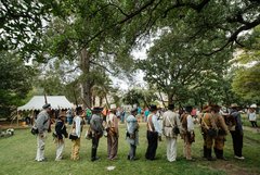 Living historians lined up at Militia Muster