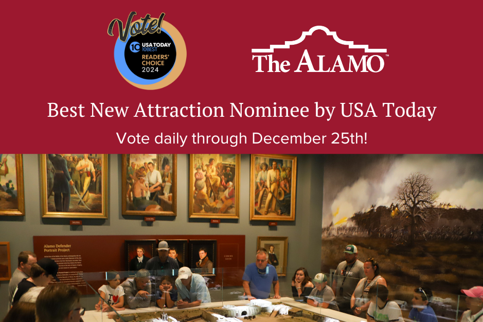 The Alamo Exhibit Nominated for "Best New Attraction in America" in USA