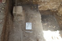 Inside an excavation unit facing west