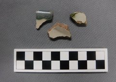 Ceramic fragments with a tin glaze