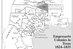 Map of empresario colonies in Texas.