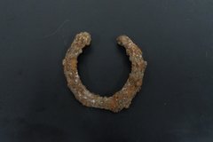 Curved horseshoe on a black background