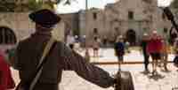 Living Historian looking at Alamo Church