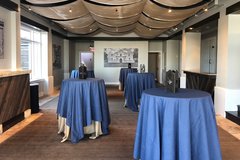 A room with decorated tables