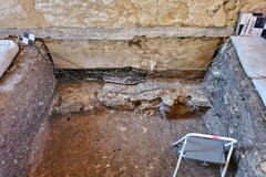 Excavation area in Alamo Church